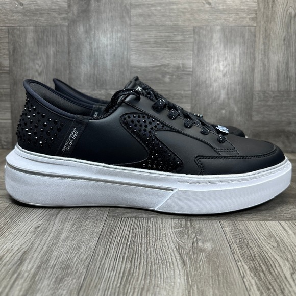 Skechers Shoes - Skechers Slip-ins Sneakers Women 10 Black Rhinestone Platform NEW 185271